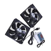 120mm 5V 1A USB Cooling Fan System with Temperature Control for Home Theater AV Cabinets and More