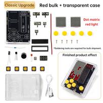 Electronic 7-Pixel Game Console Making DIY Kit 51 Microcontroller Puzzle Game for Electronic Enthusiasts to Learn Soldering DIY