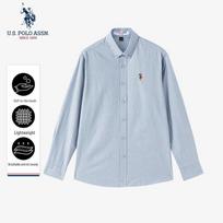 JAV. POLO ASSN.. Vyriški marškiniai ilgomis rankovėmis iš liocelio mišinio 50/175 gray