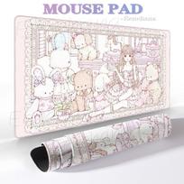 Pink Rococo Mouse Pad Loli Girl Large Gaming XXL Cute Bear & Bunny Non-slip Laptop Keyboard PC Gamer Office Exquisite Decoration 30cmx60cm white
