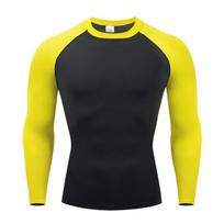 Men Women Compression Short Sleeve Running T-Shirt Quick Dry Fitness Workout Top Marathon Training Medium yellow