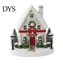 Holiday Tabletop Decoration Christmas House Aroma Diffuser with Warm LED Light for Home Decor, Resin Display Essential Oil Mist Effect Seasonal Living B
