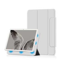 Magnetinis odinis planšetės dėklas Google Pixel Tablet 11, PU dėklas su atlenkiamu stoveliu, Planšetės dangtelis GOOGLE Pixel Tablet, Magnetinis knygos tipo stovas For Google Pixel Tablet pilka