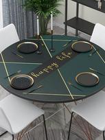 Šiaurės stiliaus PVC staltiesė, atspari vandeniui ir alyvai atspari odinė staltiesė, plastikinė apvali paprasta viešbučio odinė stalo kilimėlis Diameter 50cm