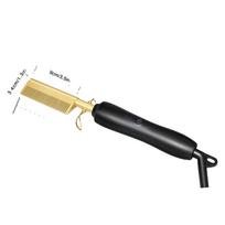 Hot Comb Hair Straightener Brush Portable Hot Comb for Hair Styling UK Plug&220-240V black