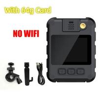 Policijos Kūno Kamera WiFi HD DVR Vaizdo Saugumo Kamera IR Naktinio Matymo Mini Vaizdo Kameros IP65 Atsparios Vandeniui Sportinės DV Kameros 【No Wifi 】With 64g Card