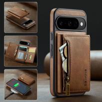 For Google Pixel 11 Pro XL 10 9 8 Magnetic Detachable Zipper Wallet Card Slot Phone Case Flip Purse Bracket Cover ShockProof Bag Google Pixel 10 Pro XL