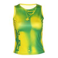 Pixel Body Art Printed Tank Top O-Neck Top Streetwear Punk Fairy Out Clubwear Y2k Aesthetic Women Crop Top M
