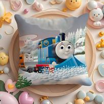 T-Thomas The Train Cushion Cover Home & Car Multi-Scene Pillow Cover - Reversible, Soft & Durable for Daily Use 30X30cm