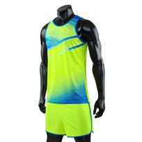 Track Field Suit Running Marathon PE Exam Students Boys Girls Quick Dry Sportswear Set L yellow