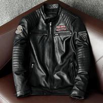 Biker Populiarus motorinio stiliaus vintažinis vyriškos kokybės natūralios odos striukė, plona 100 % natūralios karvės odos XXXXL gray