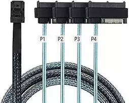 Cablecc Internal Mini Sas Sff-8643 Host į 4 Sas 29pin Sff-8482 Target 6gbps duomenų serverio Raid kabelį 50 cm