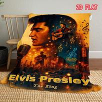 Elvis Presley „Rokenrolo karalius“ flanelinis pledas, retro rokenrolo žvaigždės dizaino jaukus užklotas 130cm x 150cm