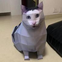 Gift Maxwell Cat Kitten Stereo Origami Large DIY Paper Cat Model Handmade Wondering Kitten Huh Cat Paper Model Home Decor