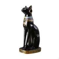 Goddess Cat Bastet Statue Egyptian Ancient Black Figurine For Office Desk Living Room Table Matches the image,10.5x16x30.5cm black