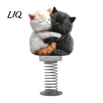 Lively Spring Bobblehead Cat Cute Car Dashboard Decorations with Swing Design, 2D Flat Acrylic Kitten Funny Vehicle Wobble Decor Ornaments,