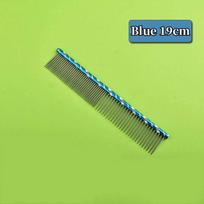 6 Colored Pet Dog Comb Straight Comb Cat Cleaning Brush 16/19/20/25cm Stainless Steel Lightweight Pets Cat Grooming Combs Dogs 4 Blue 19cm