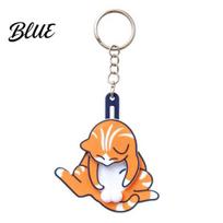 Fun Wiggle Paw Keyring Wiggly Paws Cat Keychain Acrylic Key Holder with Rotating Eggs Cute Creative Birthday Gifts for Friends Animal Keychain oranžinė