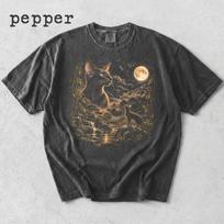 Oriental Shorthair Howling To The Moon Shirt, Cat Lover Gift, Moonlight Cat Tee, Nature Cat Shirt, Comfort Colors Shirt 150 gray