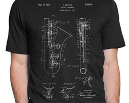 Saksofonas Selmer Patentas, Marškinėliai S-XXL Vyrams/Moterims, Coltrane, Klasikinis, Muzika, Džiazas, Bliuzas, Vintažinis, Brėžinys, Šauni Dovana! M black