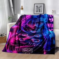 LOL 29 stiliaus Jinx League of Legends animacinis flanelės pledas, minkštas užklotas namams, miegamajam, lovai, sofai, kelionėms, vaikiška dovana 150x180cm