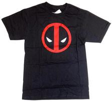 Marvel Deadpool Angry Eyes Logo Men's Black T-Shirt New L black