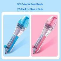 Diy Beaded Pens 2.6Mm 3D Pixel Puzzle Bead Diy Automatic Bead Pen Diy Handmade Bead Puzzle Pen Ergonomic Grip Design pink and Blue