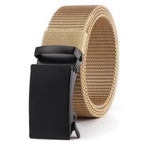 Unisex taktinis nailoninis drobės diržas laisvalaikio ar darbo kelnėms 120cm chaki