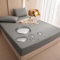 Atsparus vandeniui paklodė, lovos užvalkalas, vienspalvis, lovos apsauga, čiužinio viršus, dygsniuotas medvilninis, atsparus vandeniui paklodė Only 2 Pillowcase gray