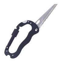 5-In-1 Multifunctional Carabiner Quick-Release Clip Camping Cross Screwdriver Bottle Opener Wine Tool For Outdoor Survival Gear 1pc gray