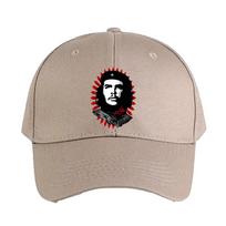 El Che Iconic Portrait on Abstract red sun Background Cap Summer Woman Man Baseball Cap Adjustable Cap Protection Sun Hats Adjustable beige