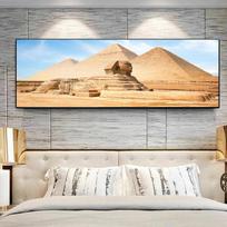 Egipto piramidė ir sfinksas modulinės drobės tapyba peizažo plakatai ir spaudiniai sieniniai meno paveikslai gyvenamojo kambario namų dekoras be rėmelio 60cm×170cm NoFrame