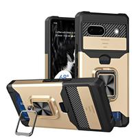 Smūgiams atsparus dėklas su kortelių laikikliu Google Pixel 10A 9A 10 9 Pro XL 8 7A 7 6 A Pro, su slankiojančiu kameros lizdu, piniginė, apsauginis žiedas, stovas, dangtelis For Pixel 6A