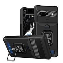 Smūgiams atsparus dėklas su kortelių laikikliu Google Pixel 10A 9A 10 9 Pro XL 8 7A 7 6 A Pro, su slankiojančiu kameros lizdu, piniginė, apsauginis žiedas, stovas, dangtelis For Pixel 9 Pro