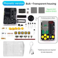 Voice Version 7 Pixel Game Console Electronic DIY kits Muyu Handheld 51 Single-chip Computer DIY Welding Practice Parts USB