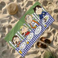 Cartoon C-Charlie and L-Lola Towel Soft Lightweight Anti-Sand Large Beach Towel Quick-Drying Bath Sports Family W30H60(CM), Microfiber Fabric, 1 pc