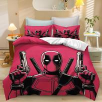 Deadpool ir Wolverine patalynės komplektas paauglių miegamajam Poliesteris Įvairių dydžių Dekoras Itin minkštas Patogus Animacinis Ateivis Kūdikis Komplektas US Twin(172*218cm)3pcs