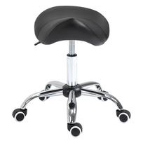Rolling Stool, Height Adjustable 49-61 cm, Padded, 360 Swivel, Massage, Black