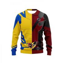Deadpool Wolverine Cosplay Hoodis Skaitmeninė Spauda Unisex Ilgomis Rankovėmis Palaidinė Gerbėjams 110cm yellow