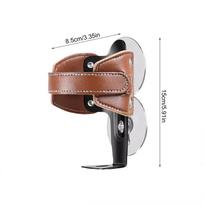 Adjustable Drink Cup Mount Stand Leather Motorcycle Cup Holder Bike Water Bottle Holder Motorcycle Accessories For Cycling brown
