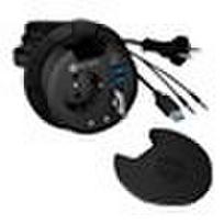 ICY BOX Table Hub 2x USB 3.0 Type-A with Audio in-/output Cardreader 1x Type-C and Schuko Socket CEE 7/3 diameter 80mm Black
