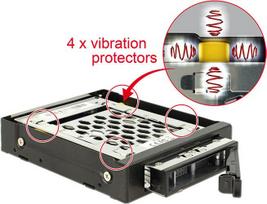 Delock 3.5? Wechselrahmen fr 1 x 2.5? SATA SAS HDD SSD mit Vibrationsschutz (47228)