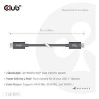Club3D Kabel USB-C 80Gbps zertifi. PD240W/8K240Hz 1.2m St/St