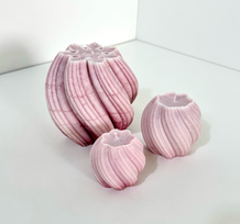 Apvali sojų vaško žvakė šviesiai rožinė 5.7x6cm