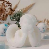 Palmių vaško dizaino žvakė Angel white 80g