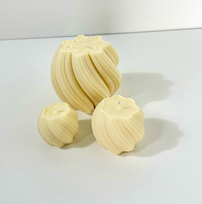Apvali sojų vaško žvakė šviesiai geltona 5.7x6cm