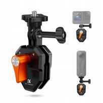 K+F KF31.169 spaustukas – laikiklis motociklo ar motorolerio stiklui ir aptakui, skirtas GoPro ir 1/4″ kameroms