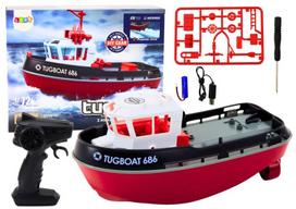 Nuotoliniu pultu valdoma motorinė valtis Lean Toys, raudona