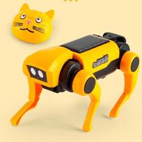 Emo New Robot Solar Electric Mechanical Dog Cow Children Educational Assembly Tech Puzzle Toy Bionic Smart Robot Dog Toys Gifts black