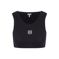 LOEWE trumpa medvilninė Anagram liemenė Juoda/Balta Moteriška S540Y07XAG-1102 M black